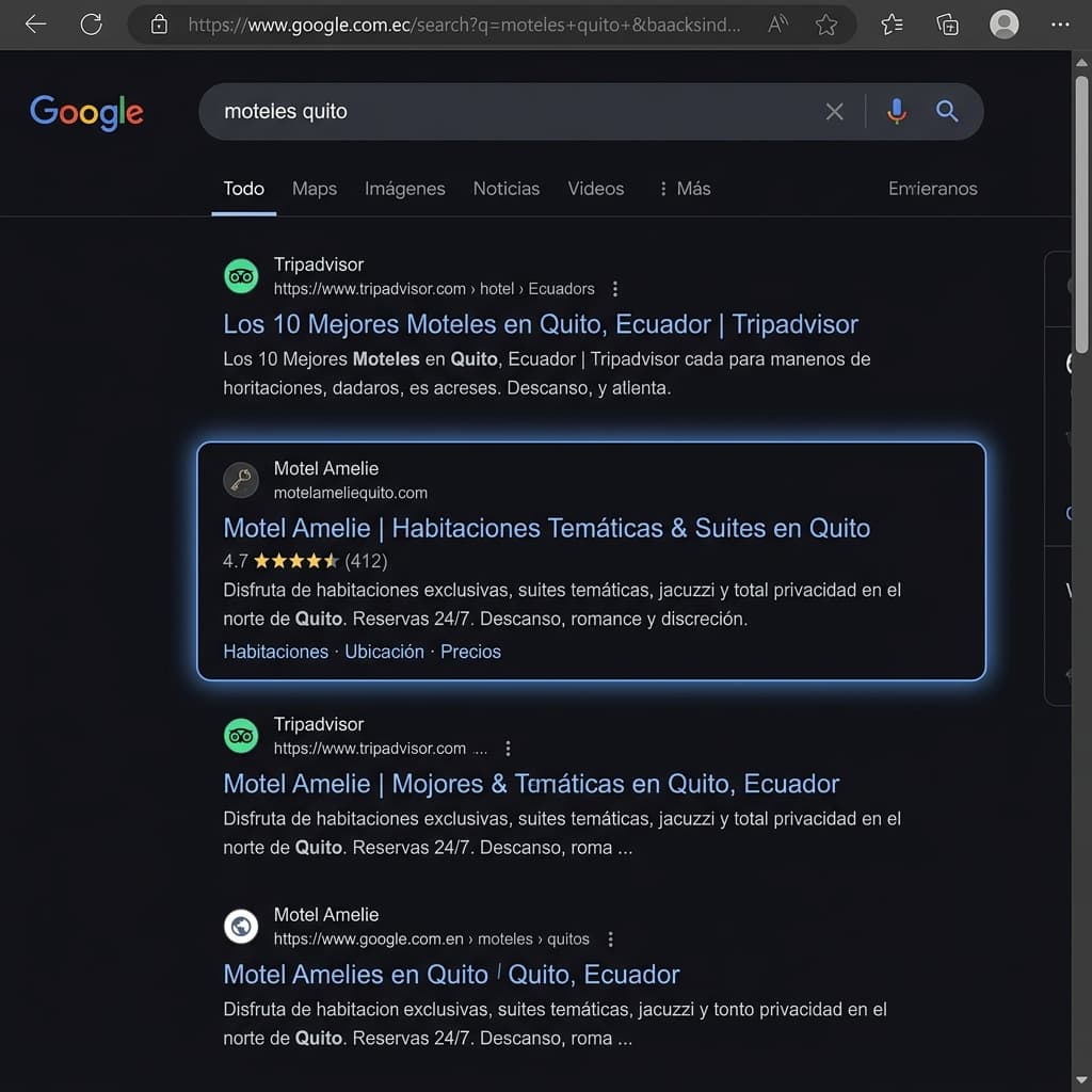 Top #2 en Google para keywords clave