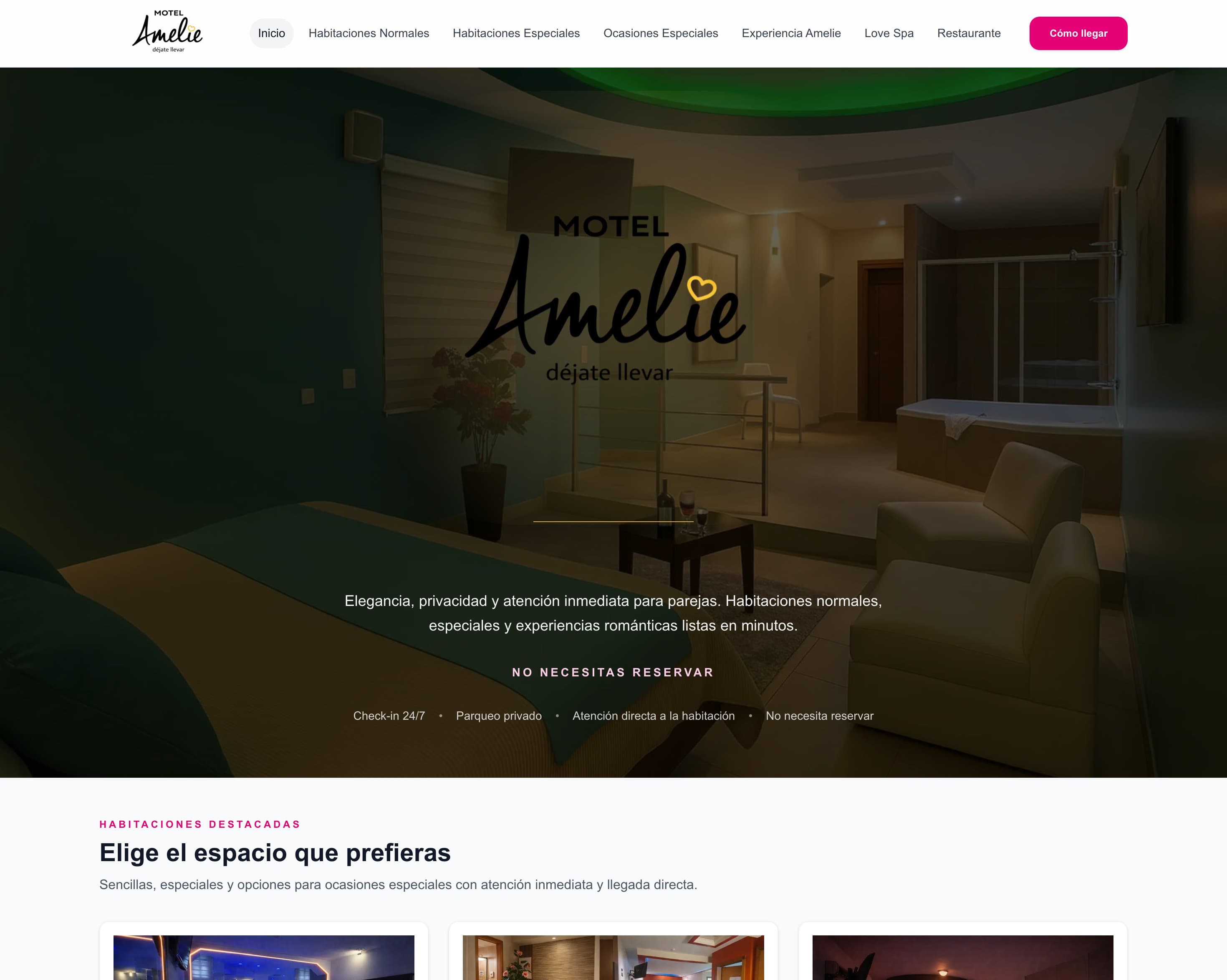 Una entrada que vende atmósfera, no solo habitaciones